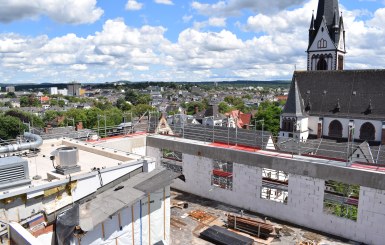 Ansicht Baumaßnahmen von oben - Mauerwerk steht