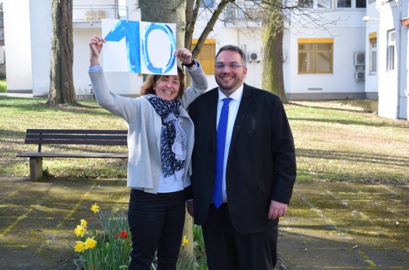 Pflegedirektorin S. Maikranz und Personal- und Pflegedirektor M. Meißner