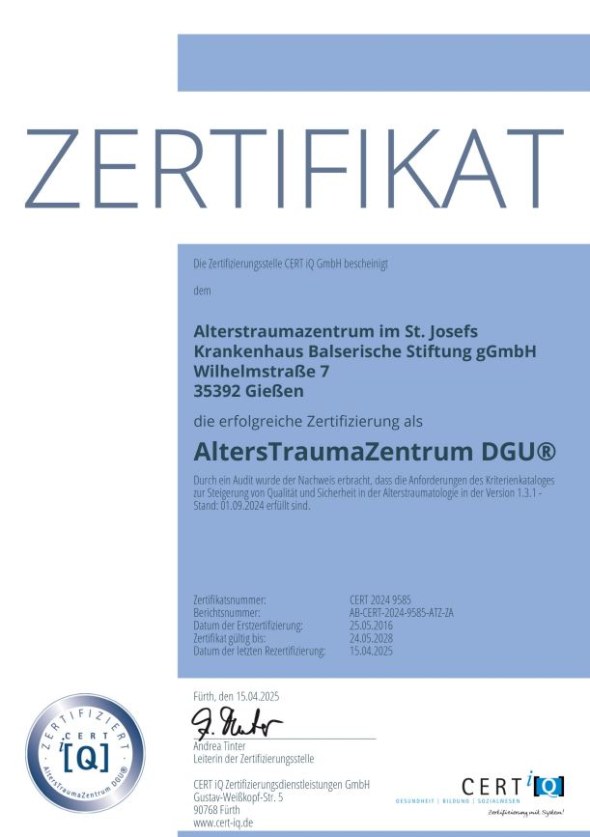 2025 - 2028 Zertifikat Alterstraumatologie